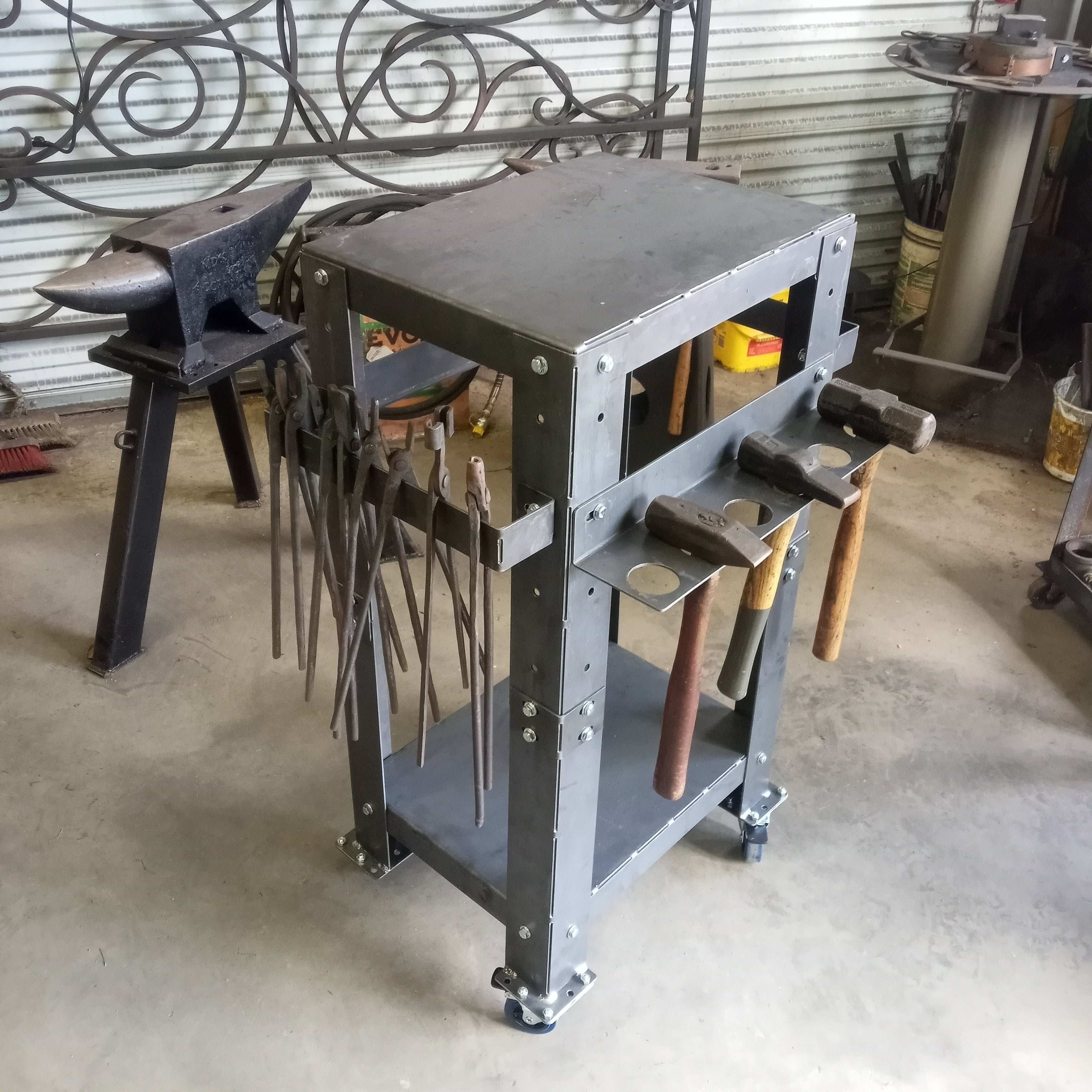 Tong Rack Gas Forge Stands - Blacksmith Forge Stand | Diamondback Ironworks